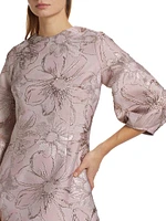 Floral Jacquard A-Line Dress