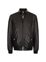 Lambskin Leather And Shearling Blouson Jacket