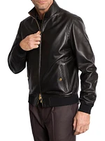 Lambskin Leather And Shearling Blouson Jacket