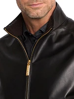 Lambskin Leather And Shearling Blouson Jacket