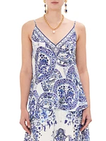 Floral Silk V-Neck Camisole