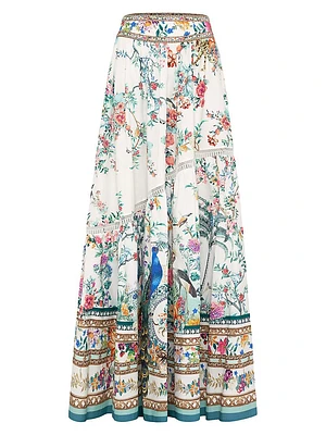 Printed Cotton Maxi Skirt