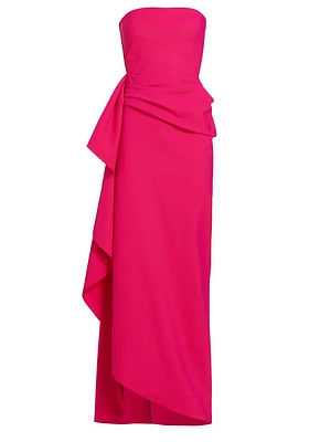 Glicheria Strapless Ruffle Column Gown