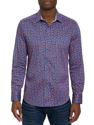 Golden Horn Vine Button-Front Shirt