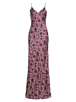 Raven Floral Silk Gown