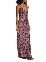 Raven Floral Silk Gown