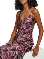 Raven Floral Silk Gown