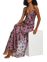 Raven Floral Silk Gown