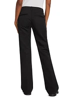 Cotton-Blend Twill Mid-Rise Flare Trousers