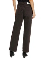 Loose Crop High-Rise Straight-Leg Jeans