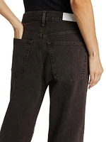 Loose Crop High-Rise Straight-Leg Jeans