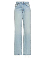 Easy Straight Mid-Rise Distressed Jeans