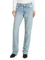 Easy Straight Mid-Rise Distressed Jeans