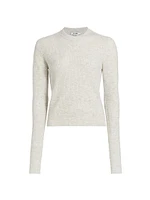 Wool-Blend Waffle Long-Sleeve Top