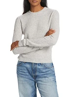 Wool-Blend Waffle Long-Sleeve Top