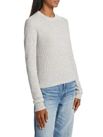 Wool-Blend Waffle Long-Sleeve Top