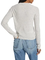 Wool-Blend Waffle Long-Sleeve Top