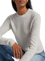 Wool-Blend Waffle Long-Sleeve Top