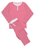 Women's Stripe Jersey Long Pajama Set