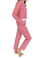 Women's Stripe Jersey Long Pajama Set