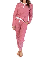 Women's Stripe Jersey Long Pajama Set