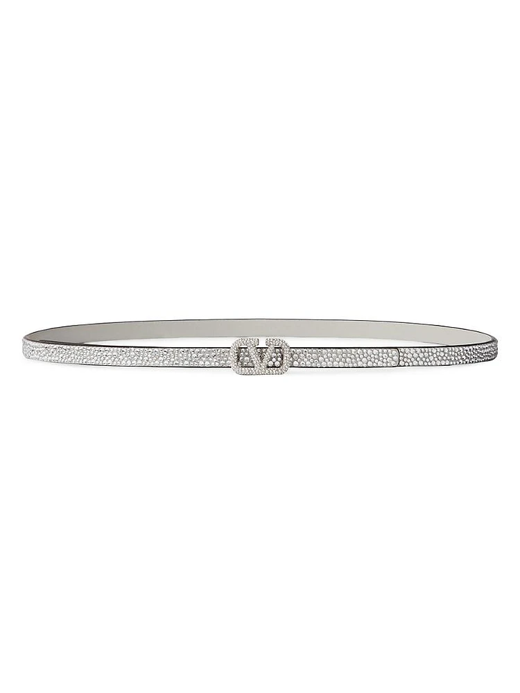 VLogo Signature Belt With Crystals 10mm