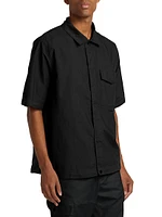 Cotton Button-Front Overshirt