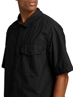 Cotton Button-Front Overshirt