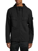 Cotton-Blend Hooded Overshirt