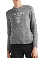 Wool Cashmere and Lamé Crew-Neck Sweater