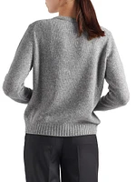 Wool Cashmere and Lamé Crew-Neck Sweater