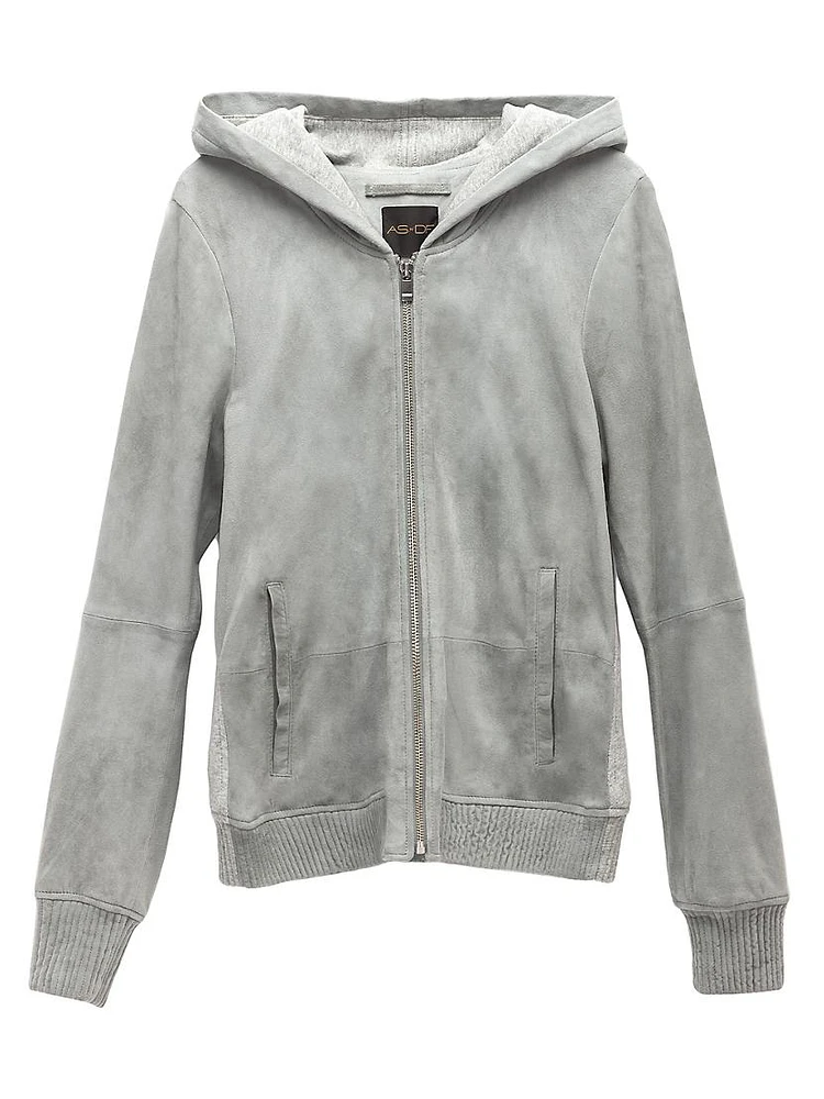 Luxe Shrunken Suede Hoodie