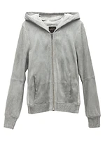 Luxe Shrunken Suede Hoodie