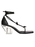 Sliver 50MM Leather Ankle-Wrap Sandals