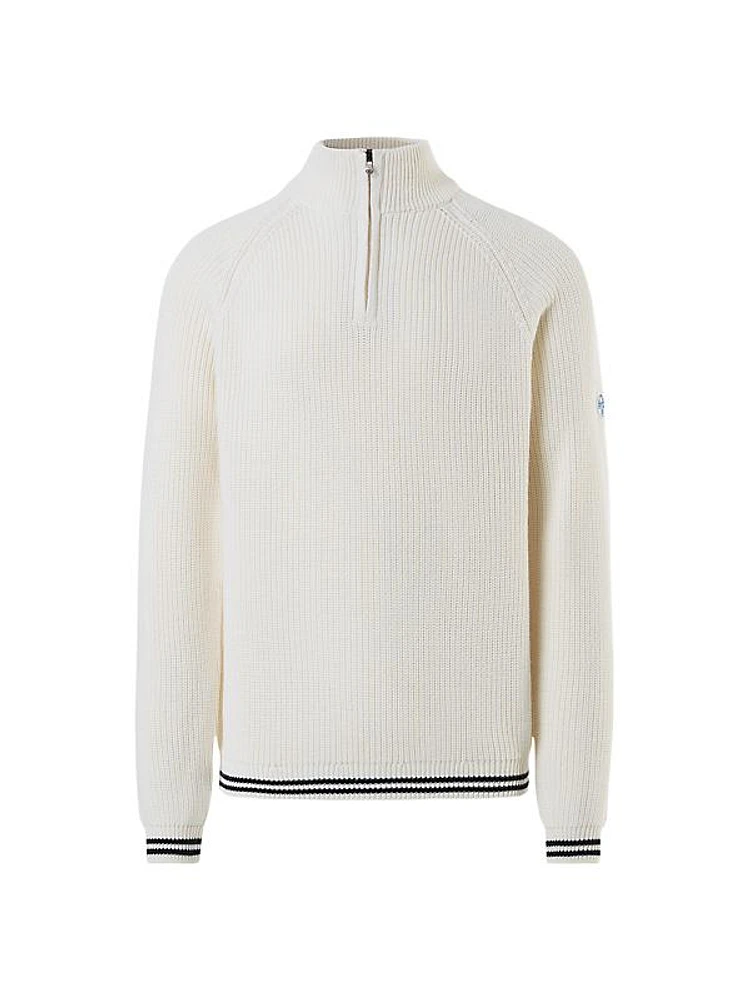 Wool-Blend Half-Zip Sweater