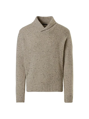 Marled Shawl-Collar Sweater