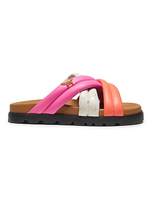 Logo Leather Crisscross Sandals