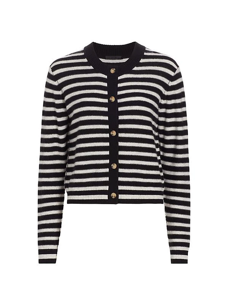 Stripe Wool-Cashmere Cardigan