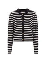 Stripe Wool-Cashmere Cardigan