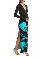 Helios Floral Body-Con Maxi Dress