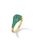 Petite Pavé Pinky Ring 18K Yellow Gold