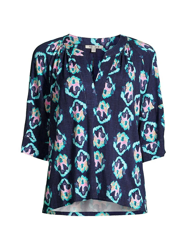 Ocean Batik Boxy Blouse