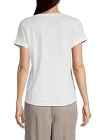 Split Neck Cotton T-Shirt