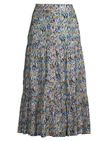 Up Beat Ikat-Inspired Tiered Skirt