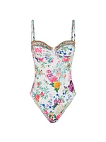 Floral Underwire One-Piece Swimsuit