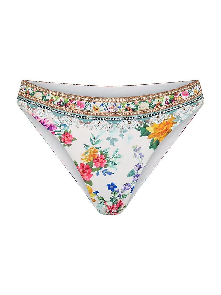 Beaded Floral Bikini Bottom