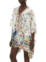 Lace-Up Silk Cover-Up