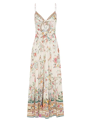 Floral Silk Maxi Dress