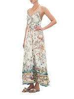 Floral Silk Maxi Dress