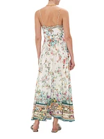 Floral Silk Maxi Dress